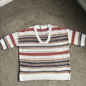 Chic Multicolor Striped Women's Tunic